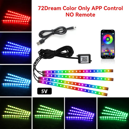 Bande LED RGB d’Ambiance pour Intérieur de Voiture – Éclairage USB avec Télécommande