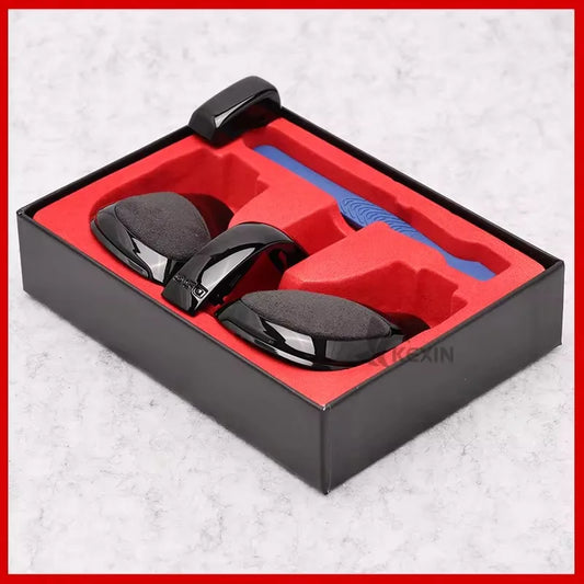 Kit 4 Pièces Cache Latéral Levier de Vitesse Chrome Mat + Cuir DSG