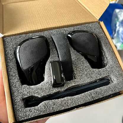 Kit 4 Pièces Cache Latéral Levier de Vitesse Chrome Mat + Cuir DSG