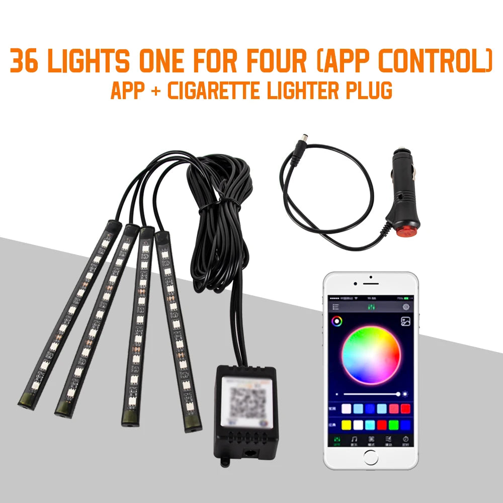 Bande LED RGB d’Ambiance pour Intérieur de Voiture – Éclairage USB avec Télécommande