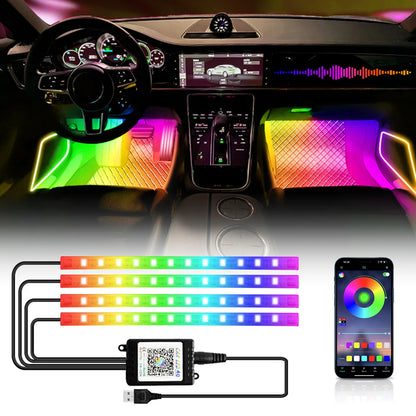 Bande LED RGB d’Ambiance pour Intérieur de Voiture – Éclairage USB avec Télécommande