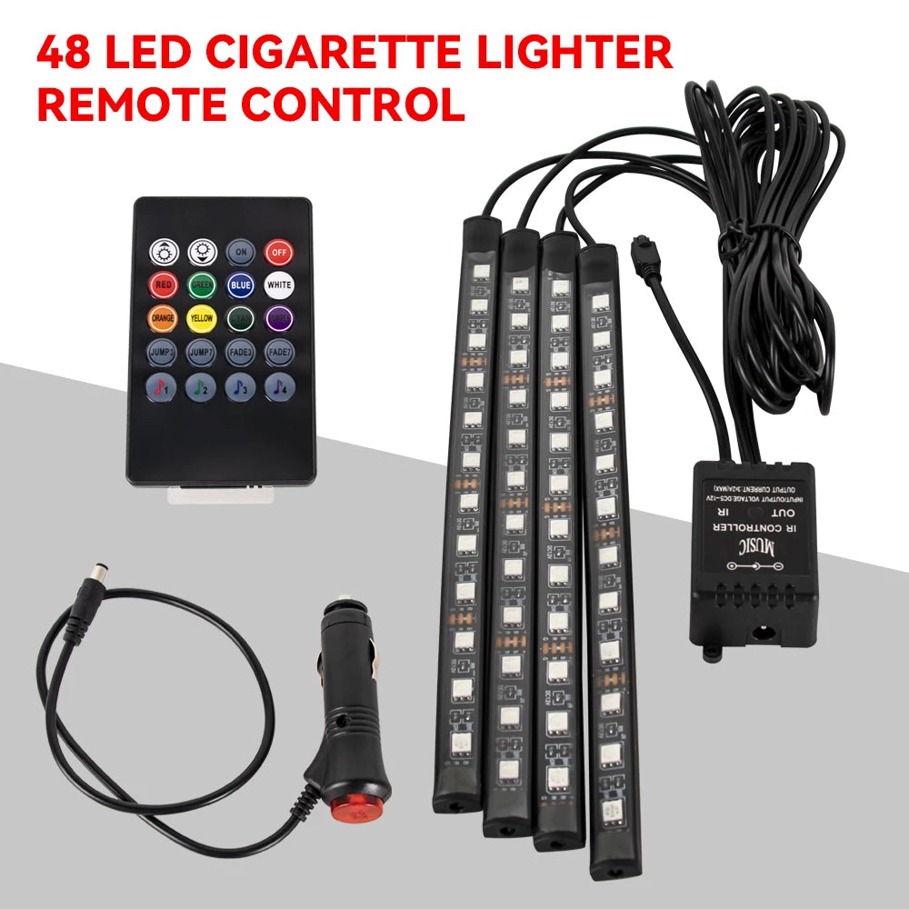 Bande LED RGB d’Ambiance pour Intérieur de Voiture – Éclairage USB avec Télécommande