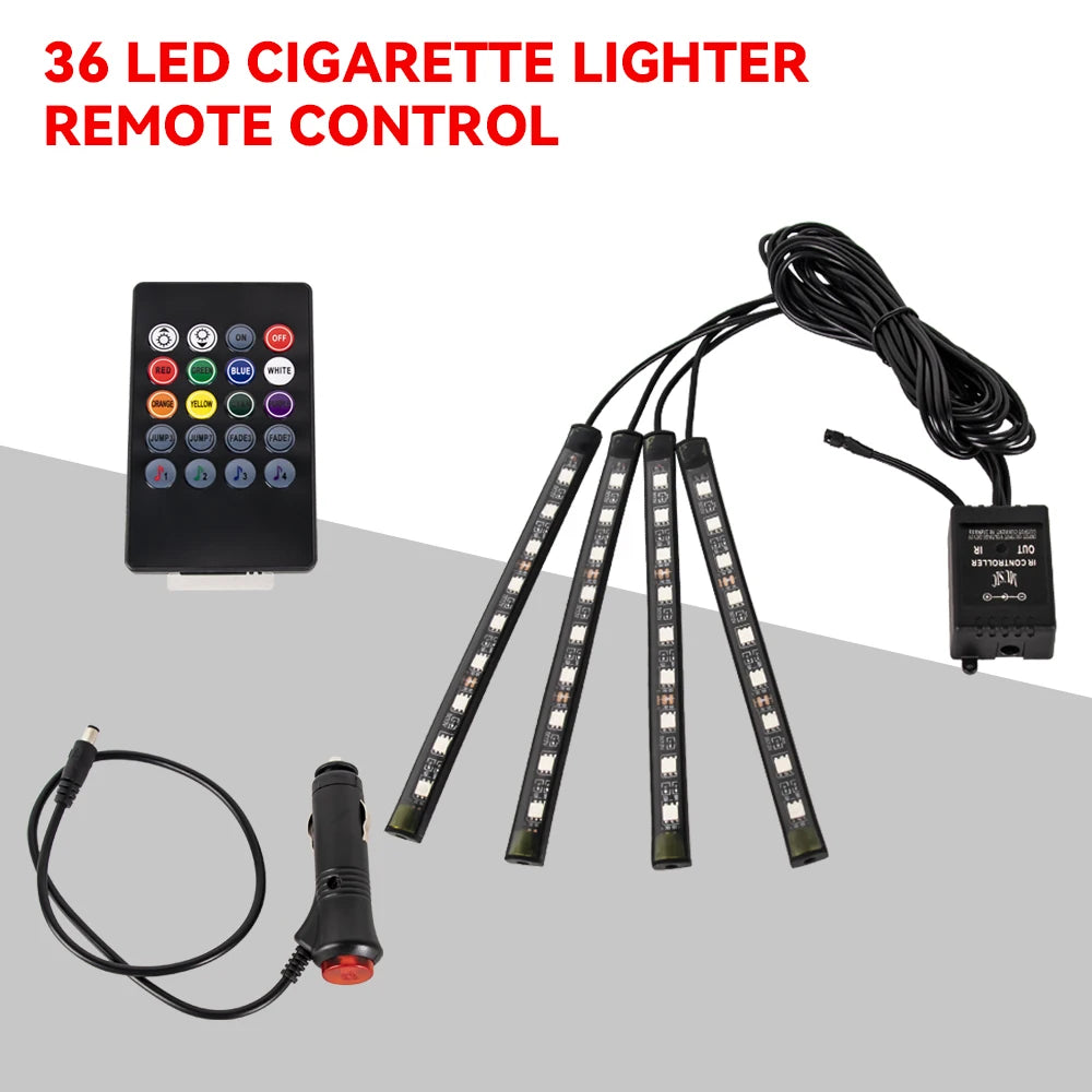 Bande LED RGB d’Ambiance pour Intérieur de Voiture – Éclairage USB avec Télécommande