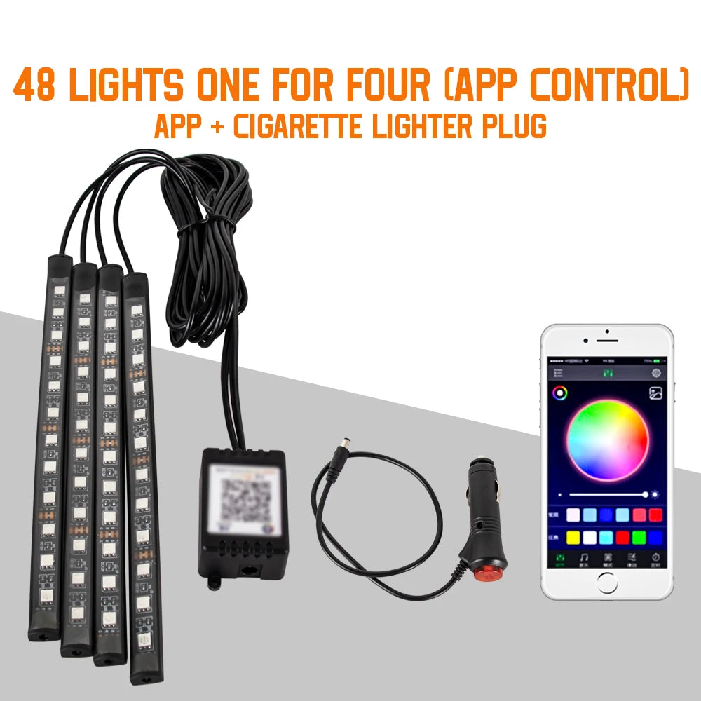 Bande LED RGB d’Ambiance pour Intérieur de Voiture – Éclairage USB avec Télécommande