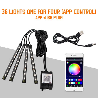 Bande LED RGB d’Ambiance pour Intérieur de Voiture – Éclairage USB avec Télécommande