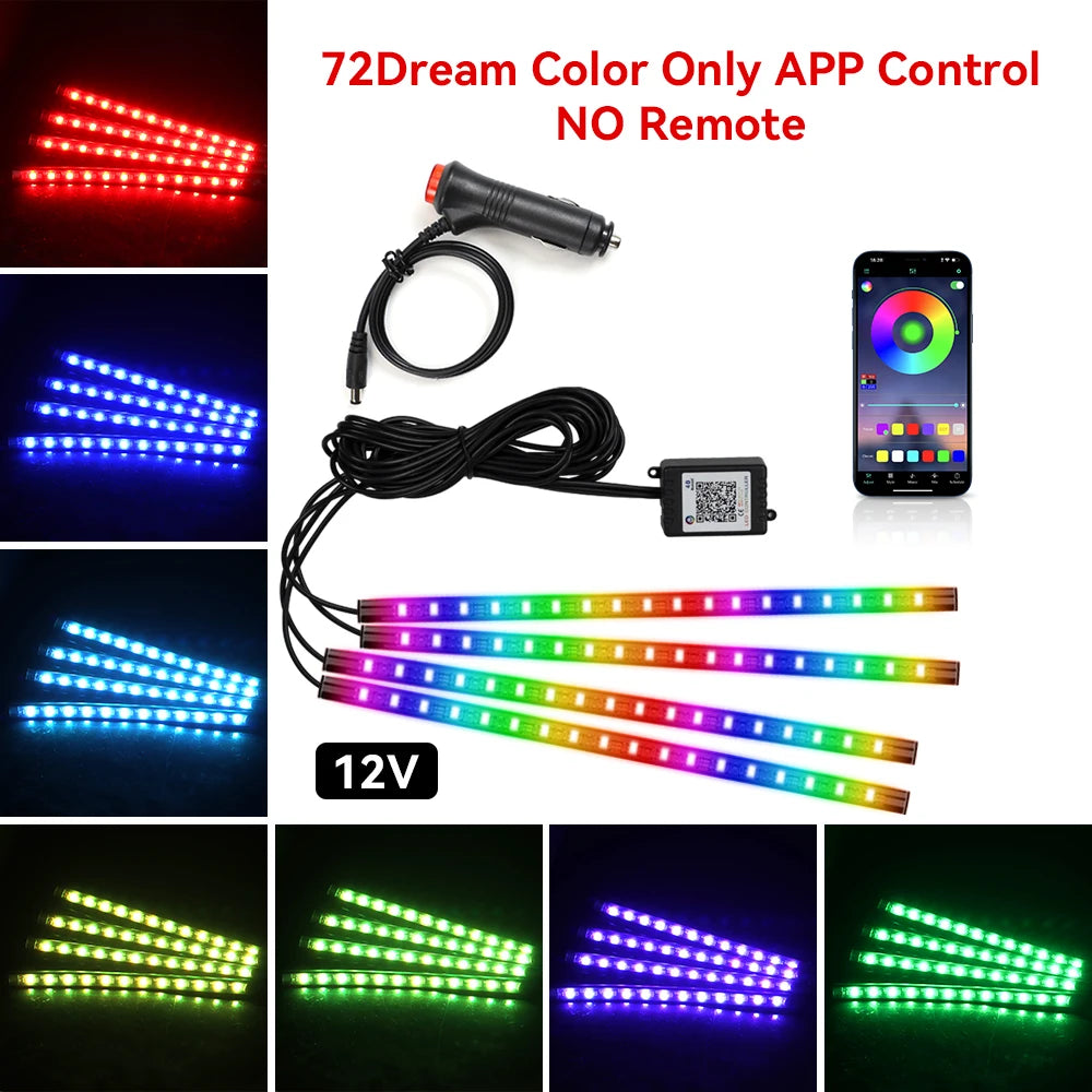 Bande LED RGB d’Ambiance pour Intérieur de Voiture – Éclairage USB avec Télécommande