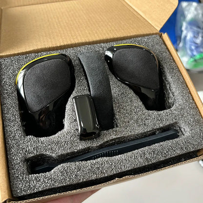 Kit 4 Pièces Cache Latéral Levier de Vitesse Chrome Mat + Cuir DSG